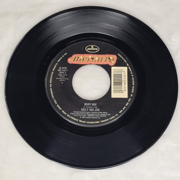 Ugly Kid Joe Busy Bee / Busy Bee 45 RPM Vinyl 1993 Mercury 862 142-7 - Picture 4 of 5